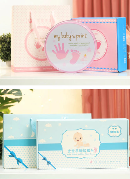 Diy Hand And Foot Print Modeling Clay Baby Footprint Baby Photo Frame Gift Box Color Clay Souvenir Newborn Plasticine Baby Gifts