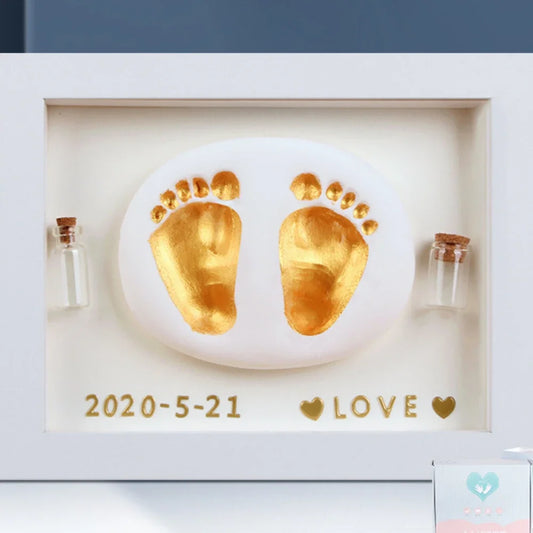 Photo Frame Souvenir Baby Hand and Foot Print Mud Hand and Foot Print Baby Newborn Full Moon 100th Day Commemorative Gift