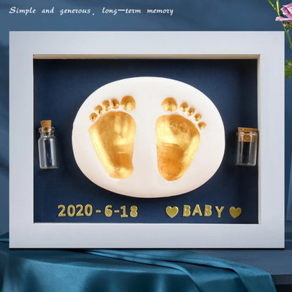 Photo Frame Souvenir Baby Hand and Foot Print Mud Hand and Foot Print Baby Newborn Full Moon 100th Day Commemorative Gift