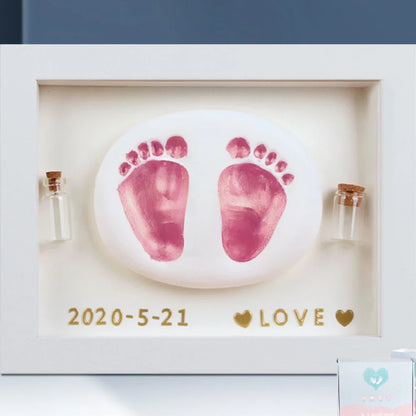 Photo Frame Souvenir Baby Hand and Foot Print Mud Hand and Foot Print Baby Newborn Full Moon 100th Day Commemorative Gift