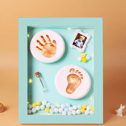 Photo Frame Souvenir Baby Hand and Foot Print Mud Hand and Foot Print Baby Newborn Full Moon 100th Day Commemorative Gift