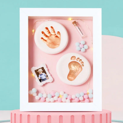 Photo Frame Souvenir Baby Hand and Foot Print Mud Hand and Foot Print Baby Newborn Full Moon 100th Day Commemorative Gift