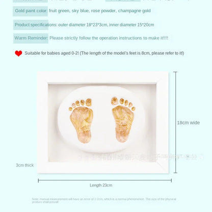 Photo Frame Souvenir Baby Hand and Foot Print Mud Hand and Foot Print Baby Newborn Full Moon 100th Day Commemorative Gift