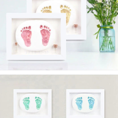 Photo Frame Souvenir Baby Hand and Foot Print Mud Hand and Foot Print Baby Newborn Full Moon 100th Day Commemorative Gift